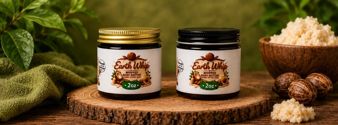 Earth Whip – 2oz Whipped Body Butter (Amber Glass Jar)
