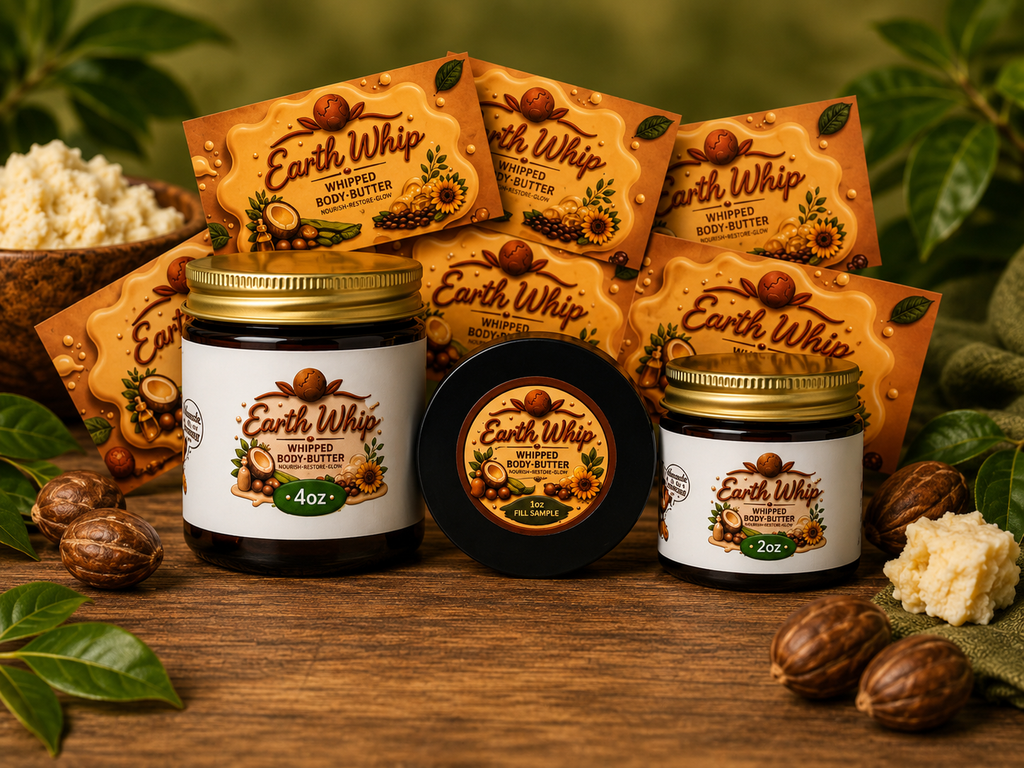 Earth Whip Trio – 2oz Fill Sample ,2oz, & 4oz Whipped Body Butter