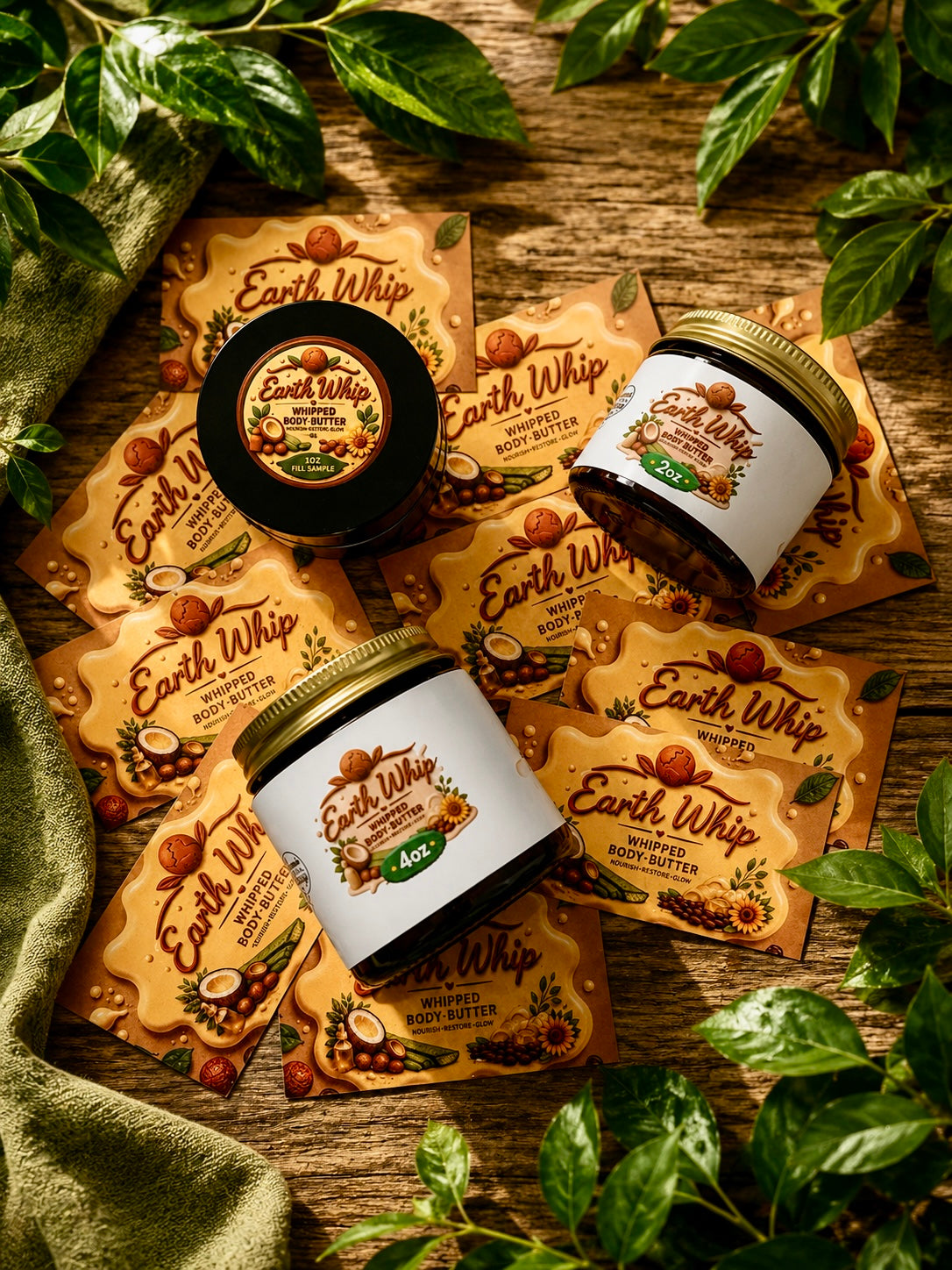 Earth Whip Trio – 2oz Fill Sample ,2oz, & 4oz Whipped Body Butter