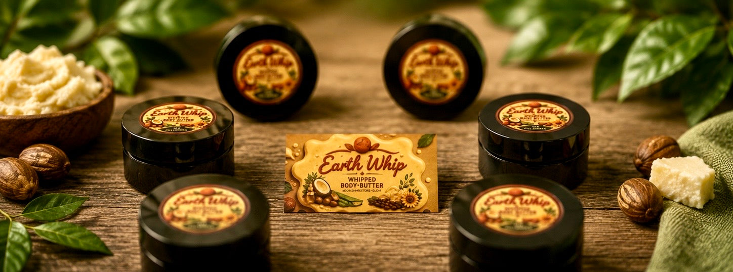 Earth Whip – 1oz Fill Sample Whipped Body Butter (2oz Amber Plastic Jar)